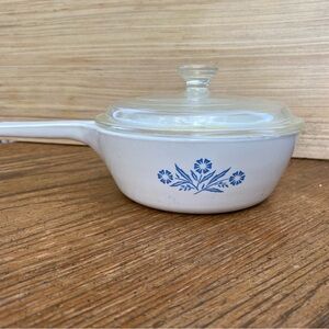 Corningware White Dish with Blue Print